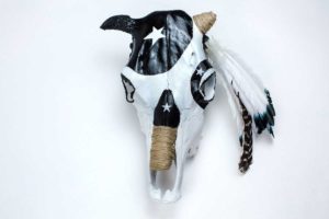 Cowskull, eagle feather, custom