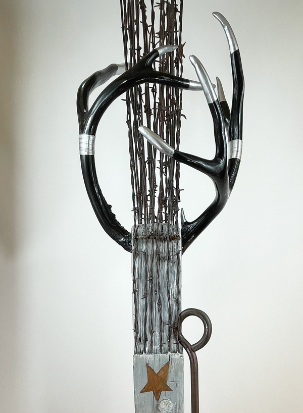Branded Time Antlers, branding iron, barbed wire by Poorman Design