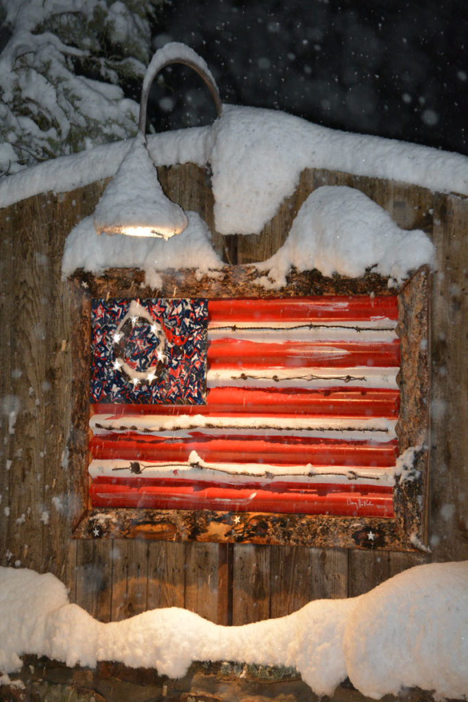 Snow on Metal in Color