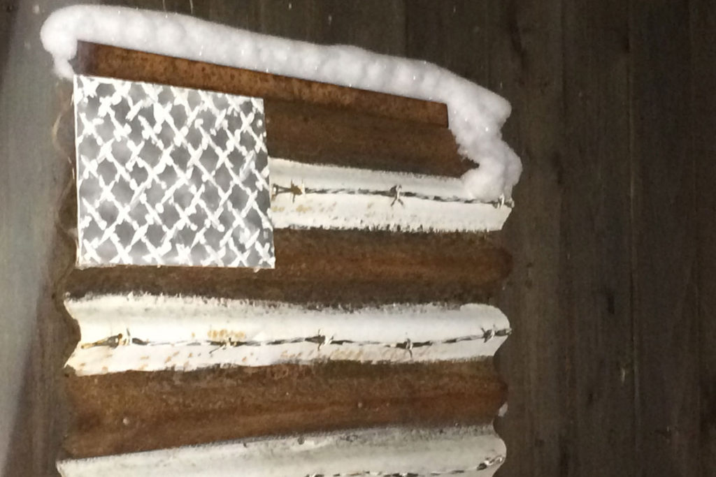 Snow on Steel American Flag