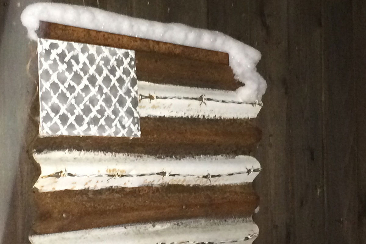 Snow on Steel American Flag