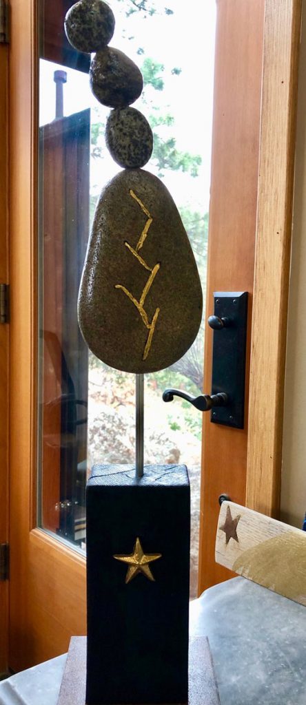 The Gold Star - gold inlayed in rock small rock display