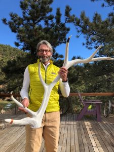 White elk antler scultpture designs by Denny DiPaula