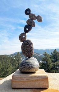 Rocks in then Balance - fun river rock sculpture by Denny DiPaula